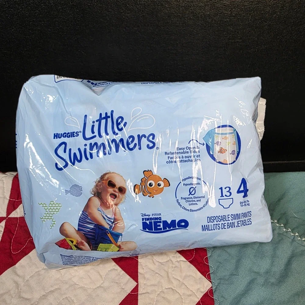 Huggies Little Swimmers Swim Pants‎ Size 4 13ct Blue Finding Nemo Disposable